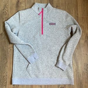 Vineyard Vines Gray Quarter Zip Fleece